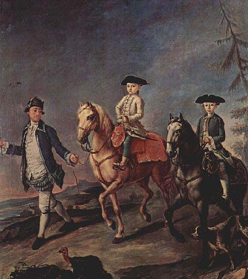 Pietro Longhi Der Spaziergang zu Pferd France oil painting art